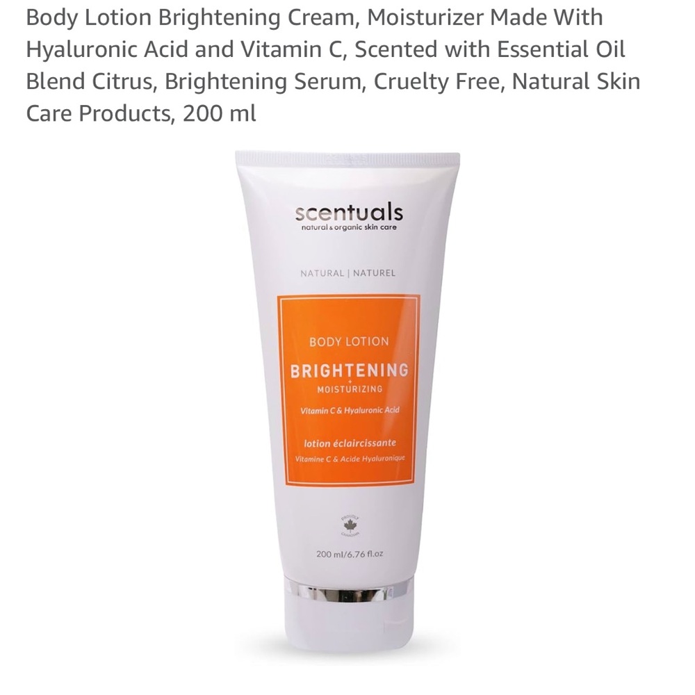 Scentuals Body Lotion Brightening Cream, Moisturizer With Hyaluronic Acid 200 ml
